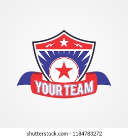 Sports team or campaign or national and patriotic badge logo template