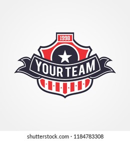 Sports team or campaign or national and patriotic badge logo template