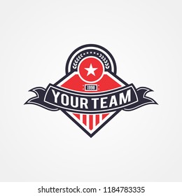 Sports team or campaign or national and patriotic badge logo template