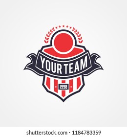 Sports team or campaign or national and patriotic badge logo template