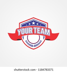 Sports team or campaign or national and patriotic badge logo template