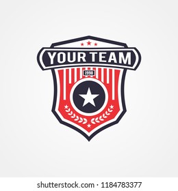 Sports team or campaign or national and patriotic badge logo template