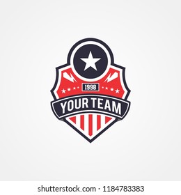 Sports team or campaign or national and patriotic badge logo template