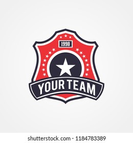 Sports team or campaign or national and patriotic badge logo template