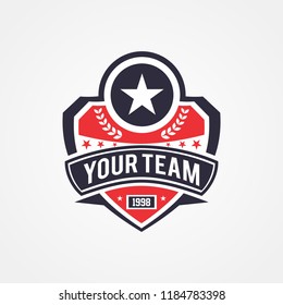 Sports team or campaign or national and patriotic badge logo template