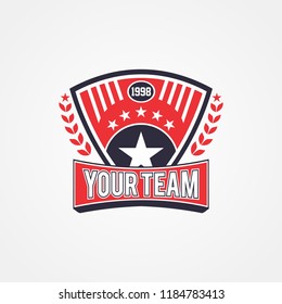 Sports team or campaign or national and patriotic badge logo template