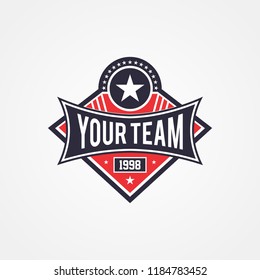 Sports Team Or Campaign Or National And Patriotic Badge Logo Template