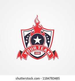 Sports team or campaign or national and patriotic badge logo template