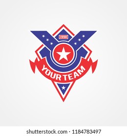 Sports team or campaign or national and patriotic badge logo template