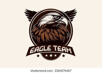 Plantilla de logotipo vectorial de equipo deportivo, estilo águila