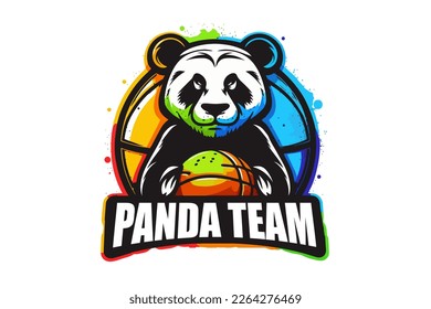 Sports team vector logo template, panda style