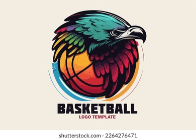Sports team vector logo template, eagle style