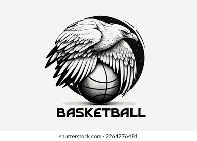 Sports team vector logo template, eagle style