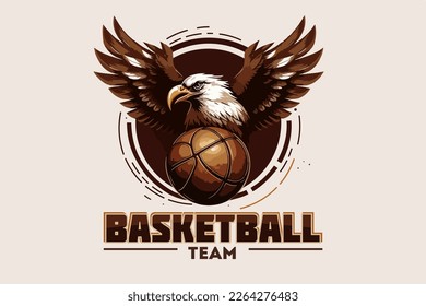 Sports team vector logo template, eagle style