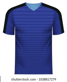 Sports team v-neck tee shirt mockup in generic common color combination pattern