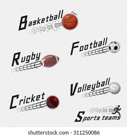 Sports teams badges logos and labels can be used for design, presentations, brochures, flyers, sports equipment, corporate identity, sales