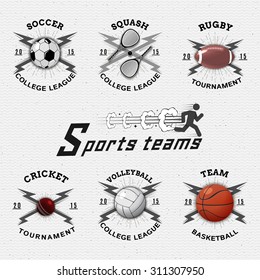 Sports teams badges logos and labels can be used for design, presentations, brochures, flyers, sports equipment, corporate identity, sales