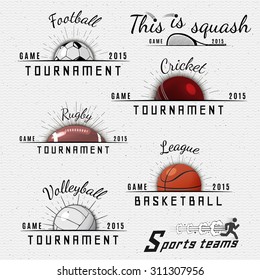 Sports teams badges logos and labels can be used for design, presentations, brochures, flyers, sports equipment, corporate identity, sales