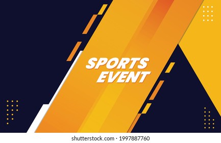 Sports and tech event poster vertical flyer with Orange gradient geometrical shapes poster free vector background