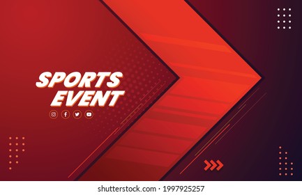 Sports and tech event poster vertical flyer with Orange blue gradient geometrical shapes poster free vector background