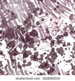 Sports Textile. Fashion Concept. Distress Print. Bordo, Pink Illustration. Summer Surface Textile. Ink Stains. Spray Paint. Splash Blots. Artistic Creative Vector Background.