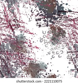 Sports Textile. Fashion Concept. Distress Print. Bordo, Pink Illustration. Trending Surface Textile. Ink Stains. Spray Paint. Splash Blots. Artistic Creative Vector Background.