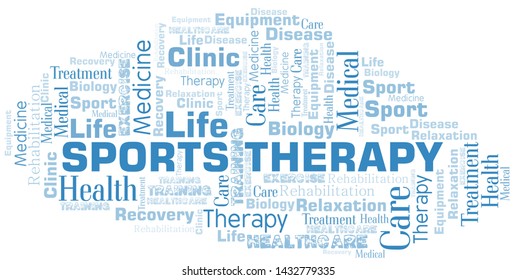 Sports Therapy word cloud. Wordcloud made with text only.