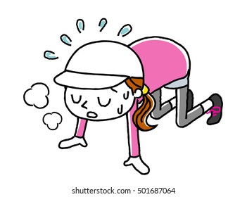Sports: tired young woman