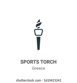 Sports torch glyph icon vector on white background. Flat vector sports torch icon symbol sign from modern greece collection for mobile concept and web apps design.