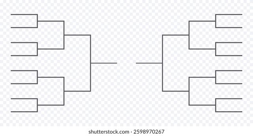 Sports tournament, 16 teams, competition grid. Vector bracket template.
