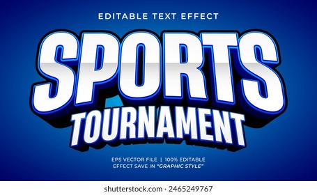 Sports Tournament 3d editable text effect game style