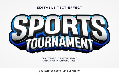 Sports Tournament 3d editable text effect game style