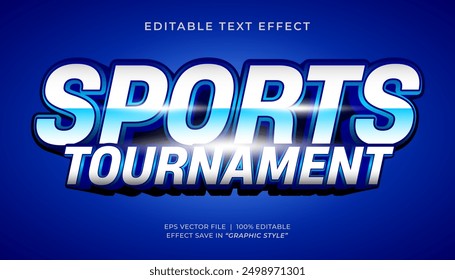 Sports Tournament 3d editable text effect sport style