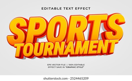 Sports Tournament 3d editable text effect championship template