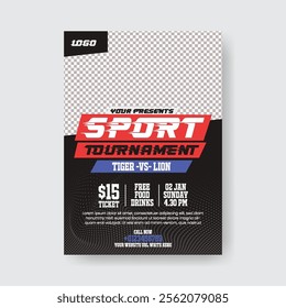 Sports tournament and gym fitness a4 vertical editable print flyer or poster, soccer event poster leaflet brochure cover template design