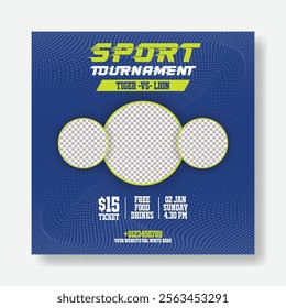 Sports tournament and gym fitness editable social media post banner ad template, soccer event social media square flyer poster, web banner ads template design 