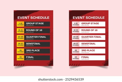 Sports Tournament Schedule Flyer Design Template