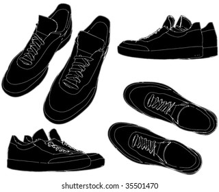 Sports Trainers Shoes Vector 01