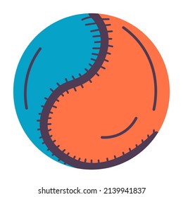 Sports training and working out, isolated baseball game, ball sportive equipment for playing. Professional league, softball championship. Summer activities and recreation, vector in flat style