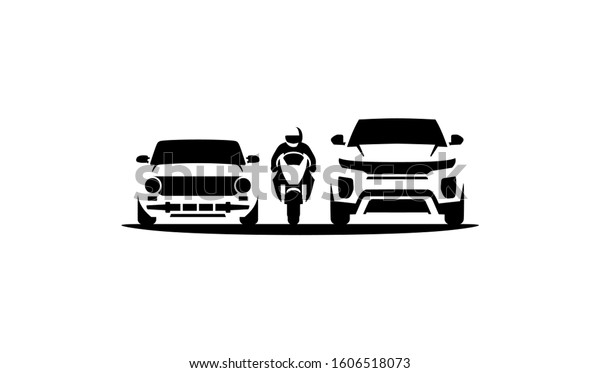 Sports transport logo. Sport sedan,\
bike and SUV.  Auto and moto icon. Vector\
illustration.