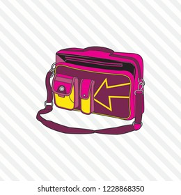 Sports, travel, gym bag, outdoor folding storage package, woman and man accessories. - Vector