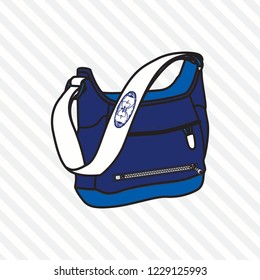 Sports, travel, gym bag, outdoor folding storage package, woman and man accessories. - Vector