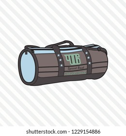 Sports, travel, gym bag, outdoor folding storage package, woman and man accessories. - Vector