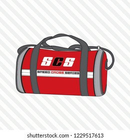 Sports, travel, gym bag, outdoor folding storage package, woman and man accessories. - Vector