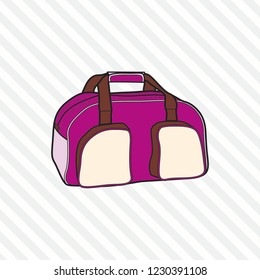 Sports, travel, gym bag, outdoor folding storage package, woman and man accessories. - Vector