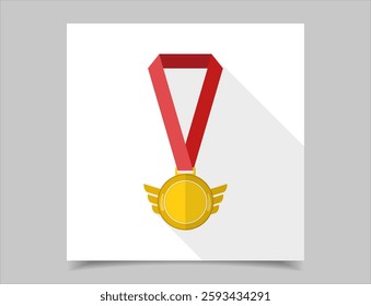 Sports trophies and awards in flat design style vector illustration