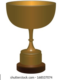 Sports trophy in the form of a cup. Vector illustration.
