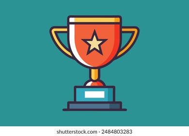 Sports trophy vector art illustration