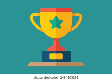 Sports trophy vector art illustration