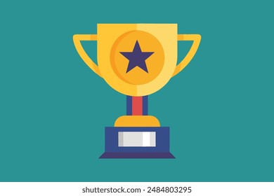 Sports trophy vector art illustration
